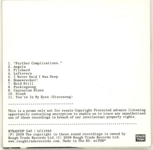 Jarvis Cocker Further Complications CD-R acetate UK JVCCRFU473675