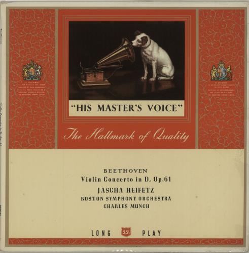 Jascha Heifetz Beethoven: Violin Concerto in D, Op.61 vinyl LP album (LP record) UK J55LPBE686493