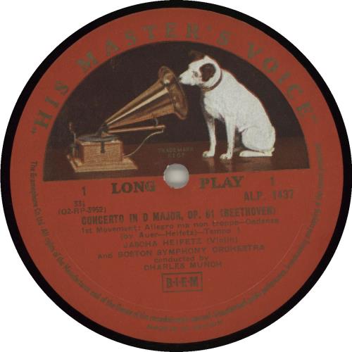 Jascha Heifetz Beethoven: Violin Concerto in D, Op.61 vinyl LP album (LP record) UK J55LPBE686493