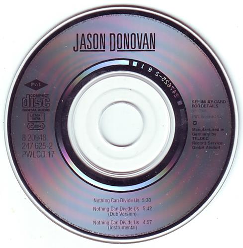 Jason Donovan Nothing Can Divide Us 3" CD single (CD3) German DONC3NO219609