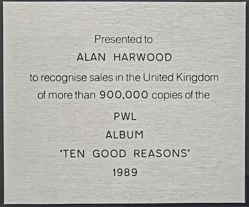 Jason Donovan Ten Good Reasons award disc UK DONAWTE761539