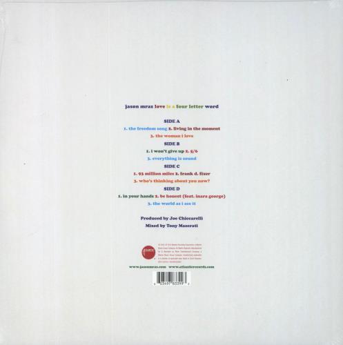 Jason Mraz Love Is A Four Letter Word - Sealed Clear Vinyl 2-LP vinyl record set (Double LP Album) UK JA82LLO826482