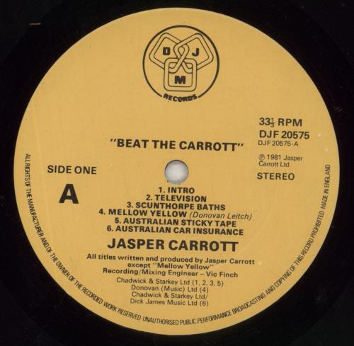 Jasper Carrott Beat The Carrott vinyl LP album (LP record) UK JCTLPBE252067