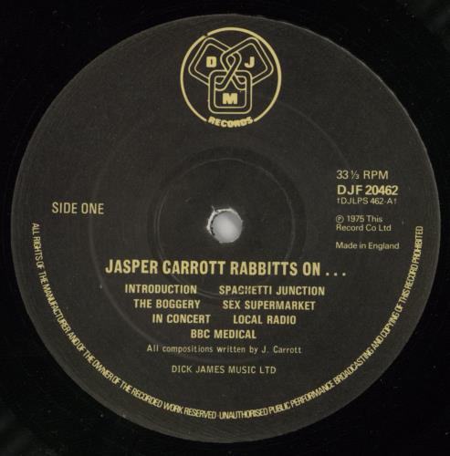 Jasper Carrott Rabbitts On And On And On... vinyl LP album (LP record) UK JCTLPRA679948