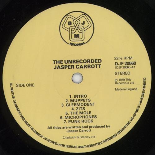 Jasper Carrott The Unrecorded Jasper Carrott vinyl LP album (LP record) UK JCTLPTH358478