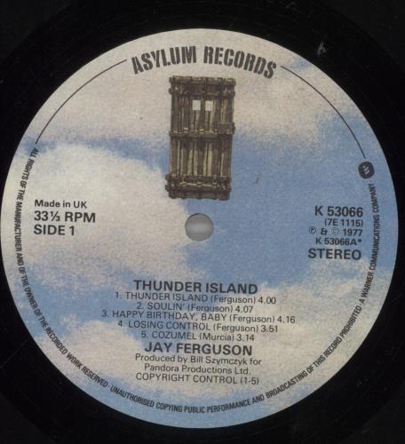 Jay Ferguson Thunder Island vinyl LP album (LP record) UK FGULPTH334098