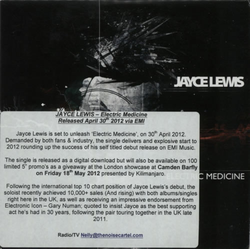 Jayce Lewis Electric Medicine CD single (CD5 / 5") UK KWYC5EL600177