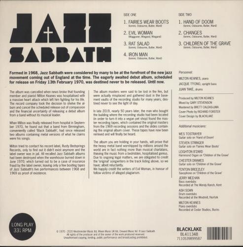 Jazz Sabbath Jazz Sabbath vinyl LP album (LP record) Dutch 7K5LPJA891118