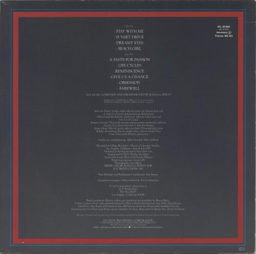 Jean-Luc Ponty A Taste For Passion vinyl LP album (LP record) German JA7LPAT863920