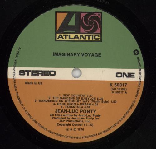 Jean-Luc Ponty Imaginary Voyage vinyl LP album (LP record) UK JA7LPIM409444
