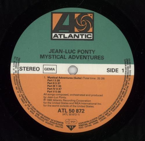 Jean-Luc Ponty Mystical Adventures vinyl LP album (LP record) German JA7LPMY663962