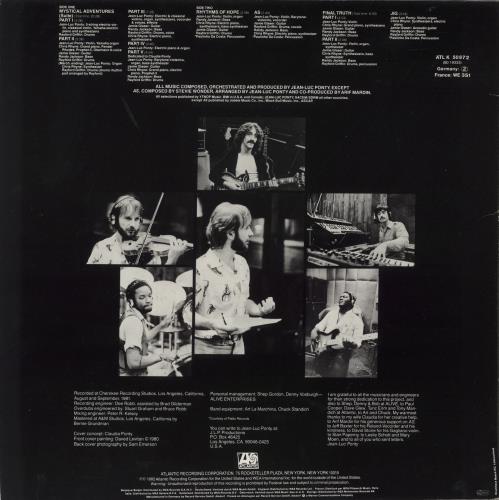 Jean-Luc Ponty Mystical Adventures vinyl LP album (LP record) German JA7LPMY663962