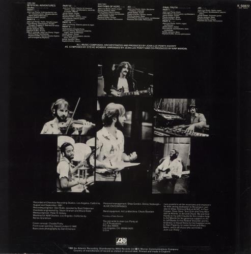 Jean-Luc Ponty Mystical Adventures vinyl LP album (LP record) UK JA7LPMY858381