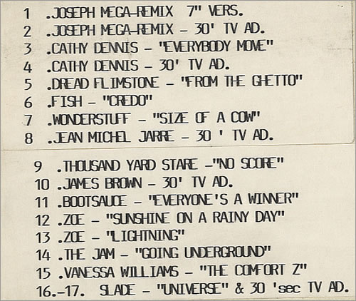 Jean-Michel Jarre 17 Track Compilation video (VHS or PAL or NTSC) UK JMJVITR437897