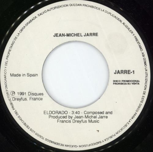 Jean-Michel Jarre Eldorado 7" vinyl single (7 inch record / 45) Spanish JMJ07EL09165