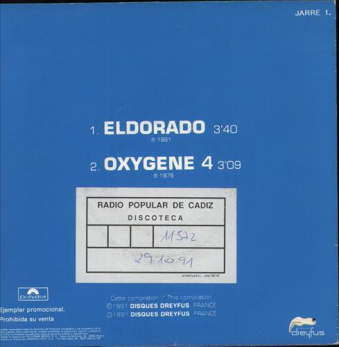 Jean-Michel Jarre Eldorado 7" vinyl single (7 inch record / 45) Spanish JMJ07EL09165