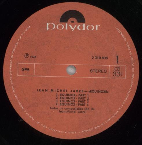 Jean-Michel Jarre Equinoxe vinyl LP album (LP record) Portuguese JMJLPEQ673500