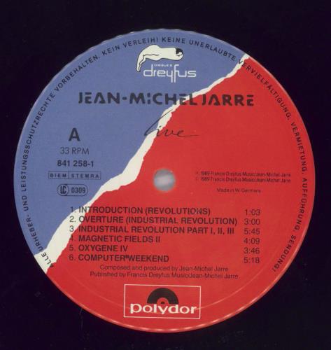 Jean-Michel Jarre Live vinyl LP album (LP record) German JMJLPLI823516