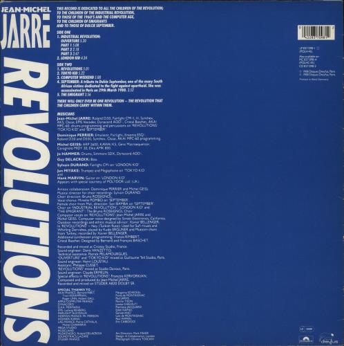 Jean-Michel Jarre Revolutions vinyl LP album (LP record) German JMJLPRE378500