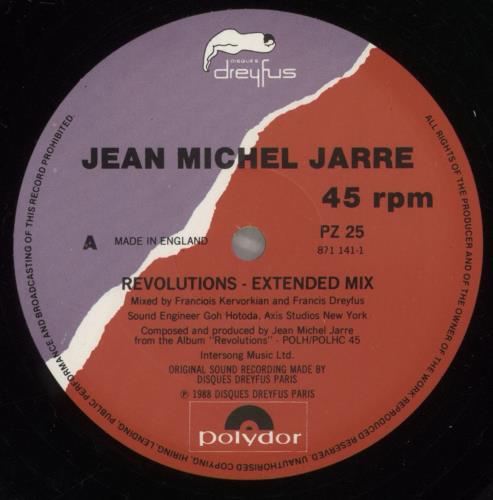 Jean-Michel Jarre Revolutions 12" vinyl single (12 inch record / Maxi-single) UK JMJ12RE04793