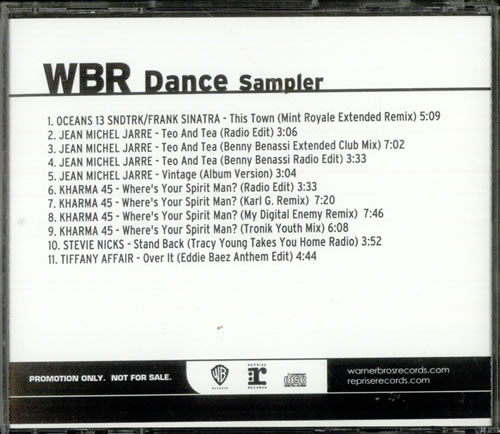 Jean-Michel Jarre WBR Dance Sampler CD album (CDLP) US JMJCDWB409740