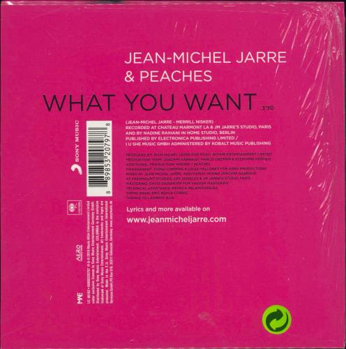 Jean-Michel Jarre What You Want - Clear Vinyl - Sealed 7" vinyl single (7 inch record / 45) UK JMJ07WH768792