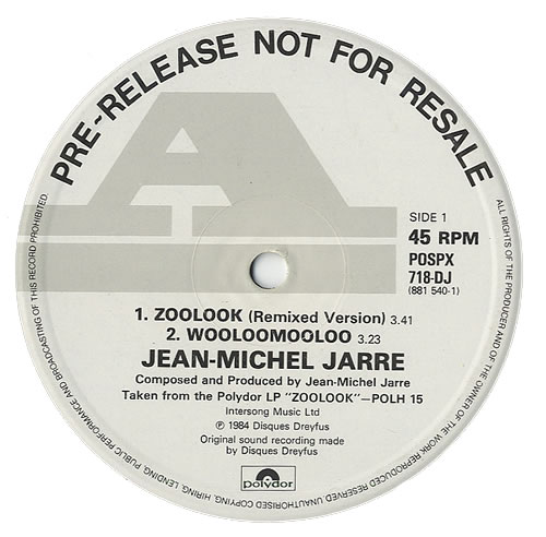 Jean-Michel Jarre Zoolook 12" vinyl single (12 inch record / Maxi-single) UK JMJ12ZO48274