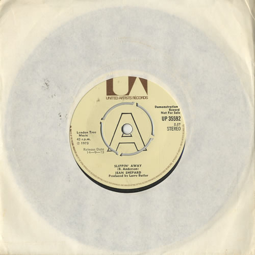 Jean Shepard Slippin' Away 7" vinyl single (7 inch record / 45) UK JS-07SL483205