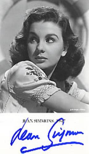 Jean Simmons Autographed Picture memorabilia UK JS5MMAU268963
