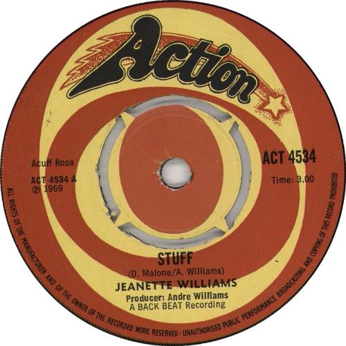 Jeanette Williams Stuff 7" vinyl single (7 inch record / 45) UK Q4607ST707911
