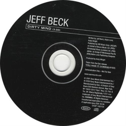 Jeff Beck Dirty Mind CD single (CD5 / 5") US BEKC5DI192354