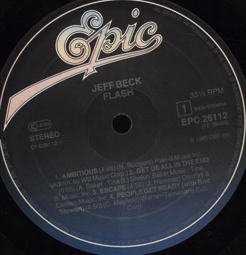 Jeff Beck Flash vinyl LP album (LP record) Dutch BEKLPFL698073