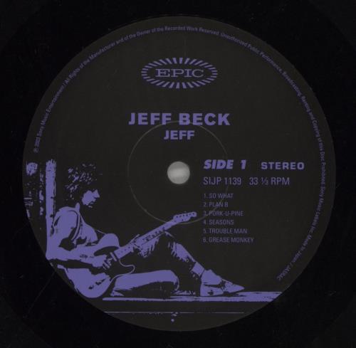 Jeff Beck Jeff vinyl LP album (LP record) Japanese BEKLPJE857977