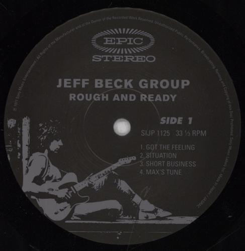 Jeff Beck Rough And Ready vinyl LP album (LP record) Japanese BEKLPRO844306