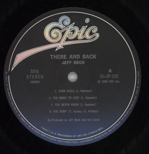 Jeff Beck There & Back vinyl LP album (LP record) Japanese BEKLPTH178063