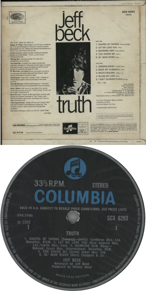Jeff Beck Truth - 1st - VG vinyl LP album (LP record) UK BEKLPTR603349