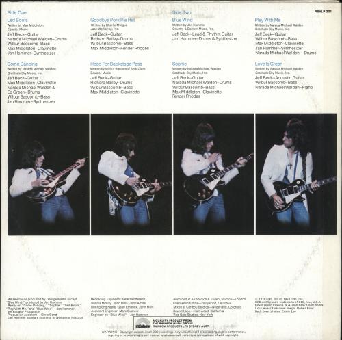 Jeff Beck Wired vinyl LP album (LP record) Australian BEKLPWI734366