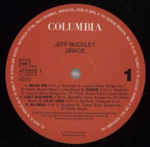 Jeff Buckley Grace - 1st - EX vinyl LP album (LP record) Dutch JFBLPGR878117