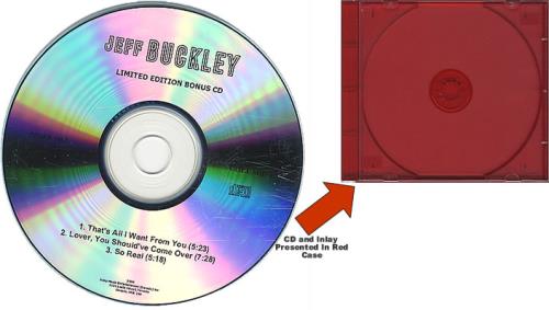 Jeff Buckley Limited Edition Bonus Disc CD-R acetate Canadian JFBCRLI388206