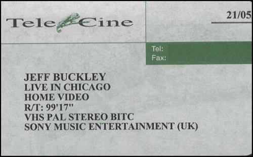 Jeff Buckley Live In Chicago video (VHS or PAL or NTSC) UK JFBVILI252113