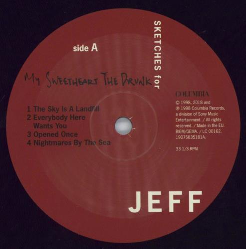 Jeff Buckley Sketches For My Sweetheart The Drunk 3-LP vinyl record set (Triple LP Album) UK JFB3LSK817066