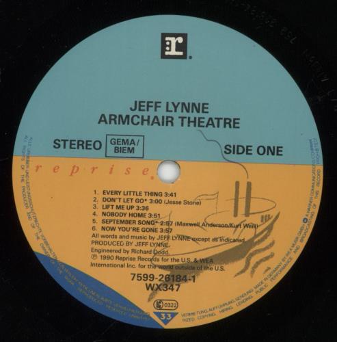 Jeff Lynne Armchair Theatre vinyl LP album (LP record) UK J-LLPAR448757