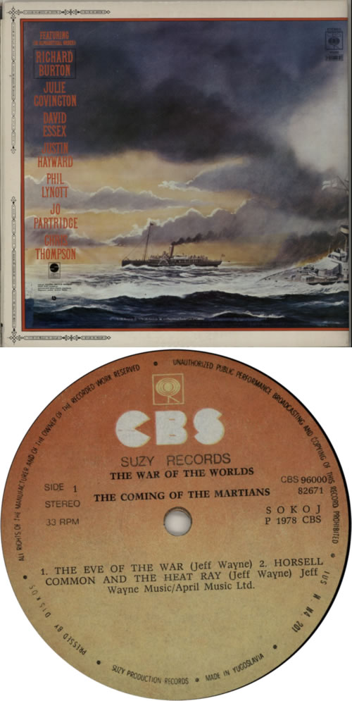 Jeff Wayne The War Of The Worlds 2-LP vinyl record set (Double LP Album) Yugoslavian JFW2LTH619849