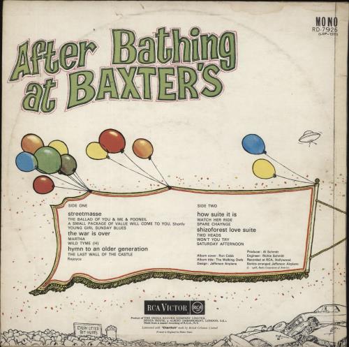Jefferson Airplane After Bathing At Baxter's - Mono VG vinyl LP album (LP record) UK JEFLPAF864569