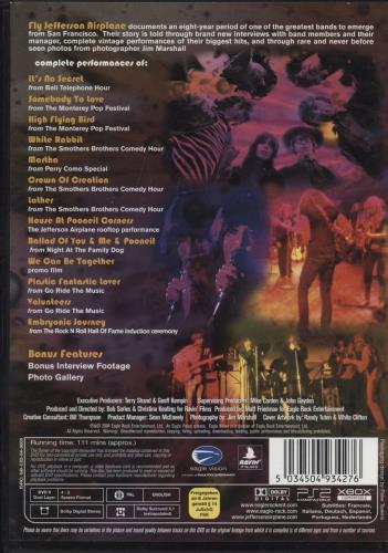 Jefferson Airplane Fly Jefferson Airplane DVD UK JEFDDFL302391