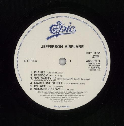 Jefferson Airplane Jefferson Airplane vinyl LP album (LP record) UK JEFLPJE245101