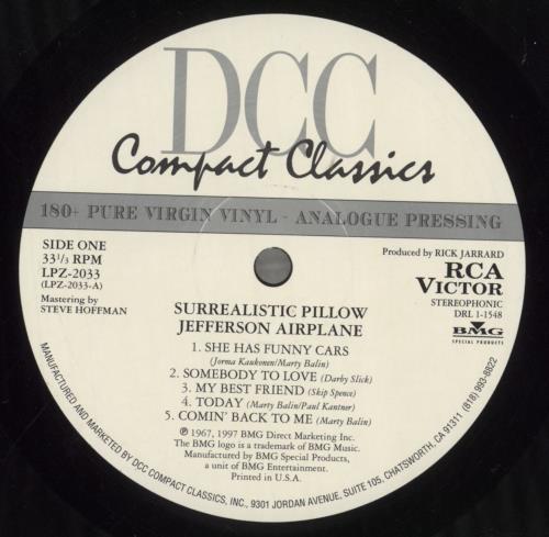 Jefferson Airplane Surrealistic Pillow - 180 Gram Vinyl vinyl LP album (LP record) US JEFLPSU858677