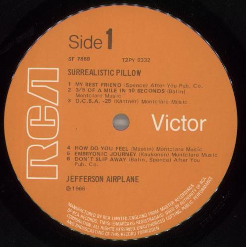Jefferson Airplane Surrealistic Pillow - EX vinyl LP album (LP record) UK JEFLPSU260902