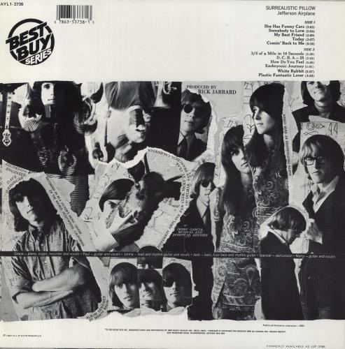 Jefferson Airplane Surrealistic Pillow vinyl LP album (LP record) Canadian JEFLPSU278615