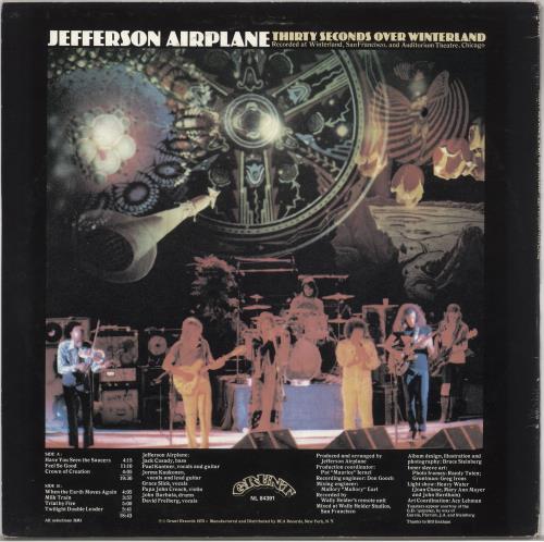 Jefferson Airplane Thirty Seconds Over Winterland vinyl LP album (LP record) Italian JEFLPTH726994